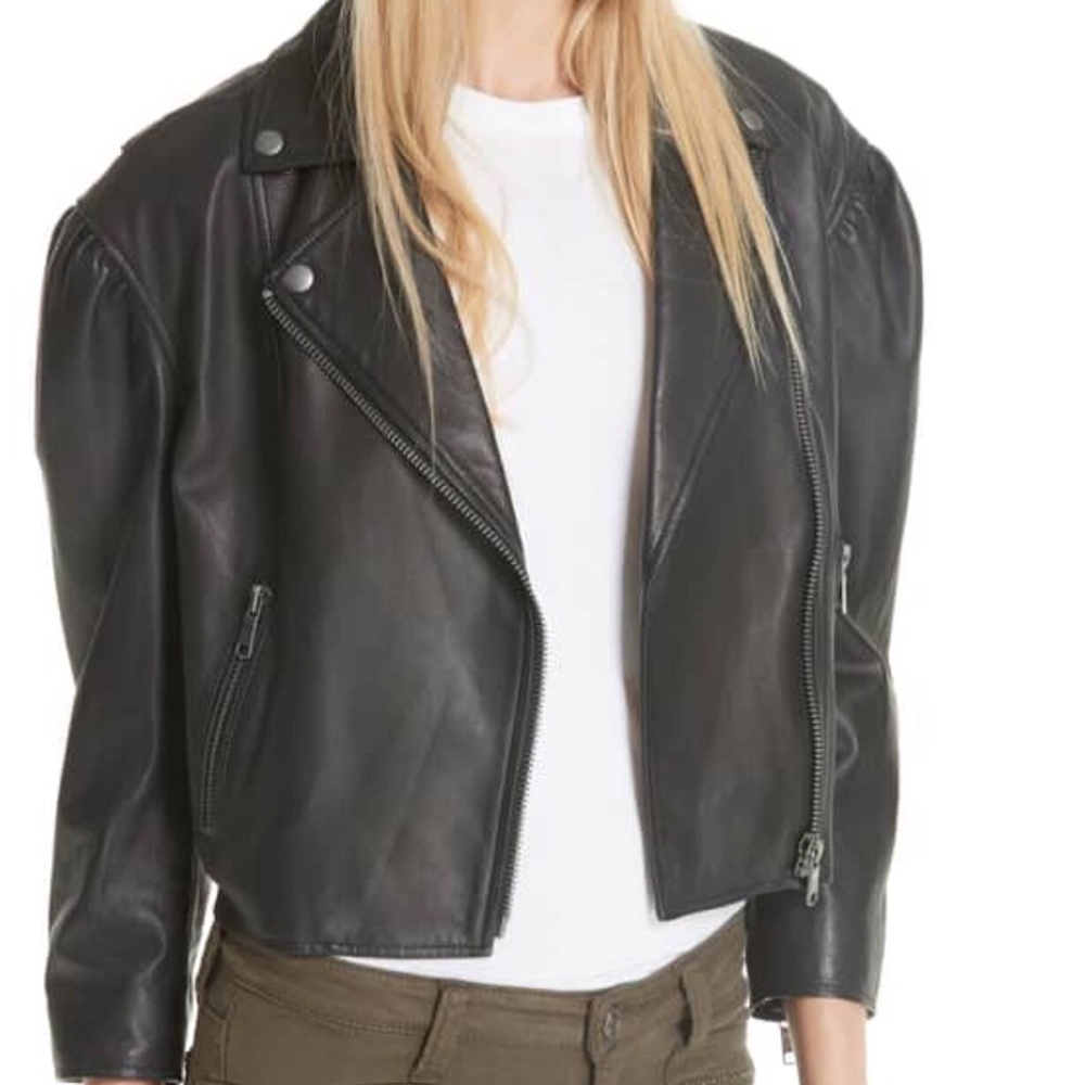 Joie Necia Black Lambskin Leather Jacket. NWT